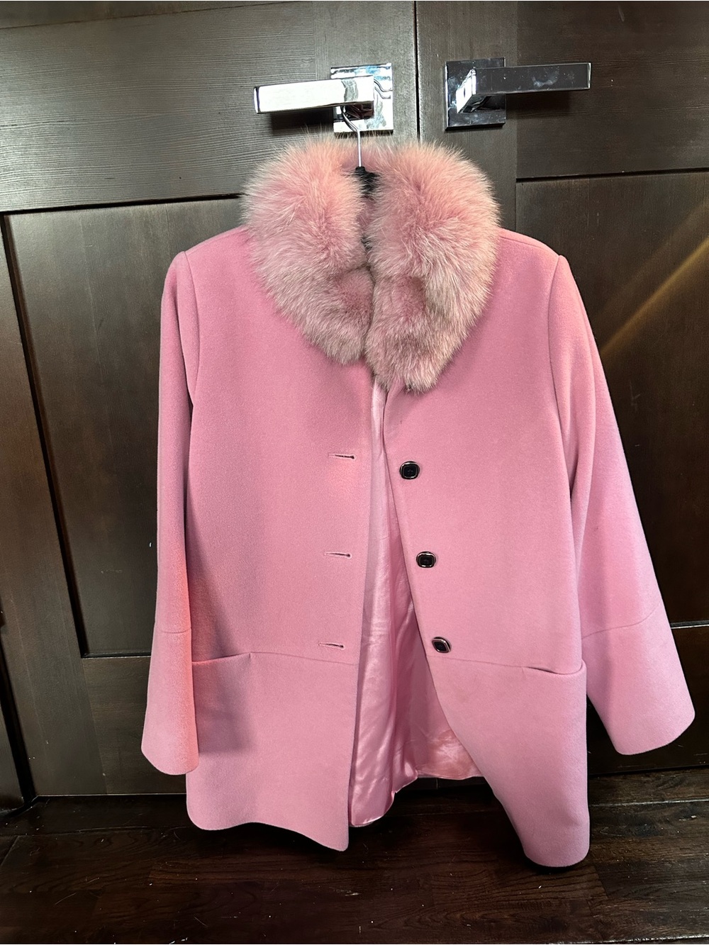 HISO luxury canadian, Women's Italian Cashmere Coat with real Fur